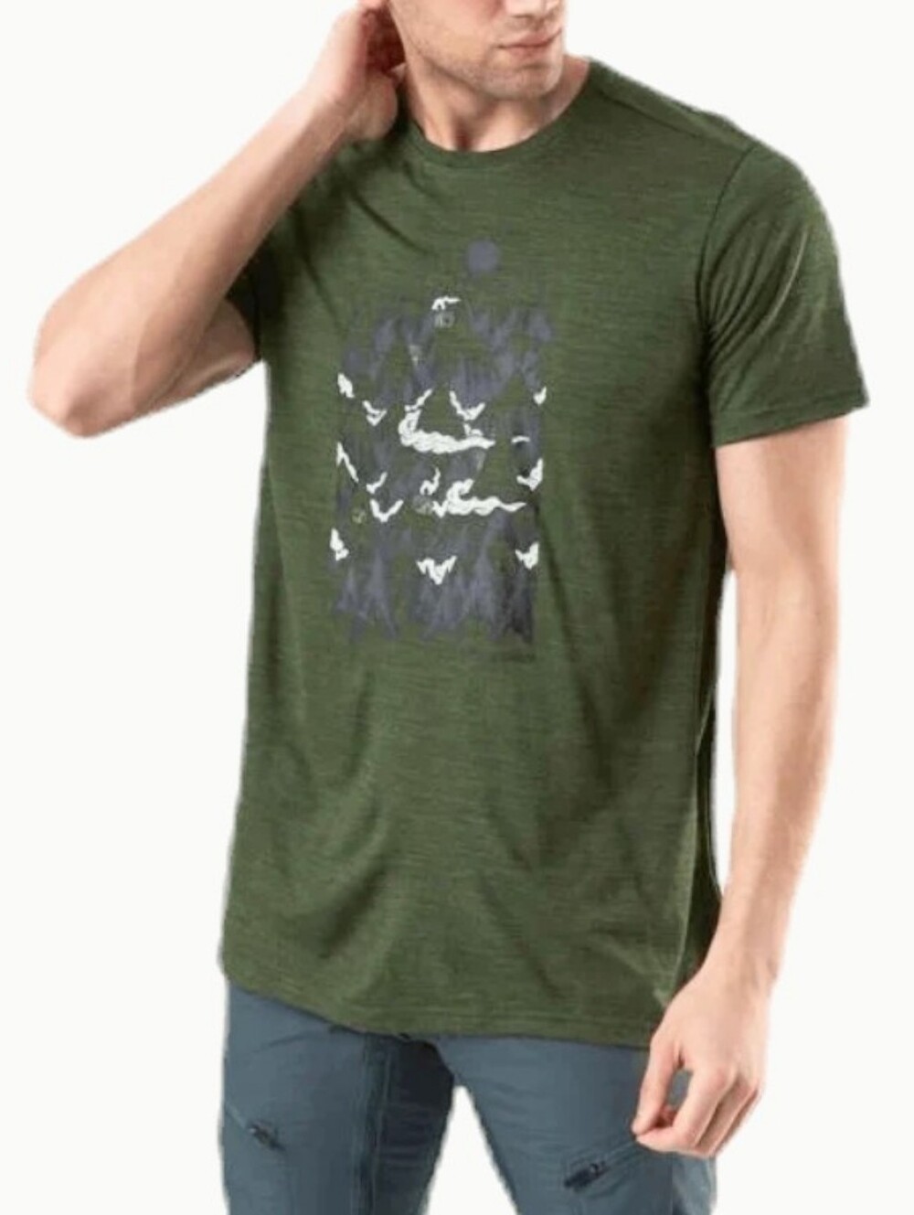 Smartwool Olive Green Merino Sport 150 Mountain Ventures Graphic Tee, Size M
